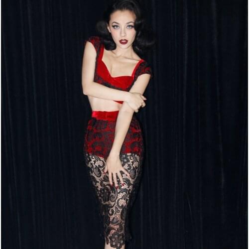 FREE SHIPPING Le palais limited edition vintage elegant sexy lace corselets type of perspectivity tight-fitting set split skirt