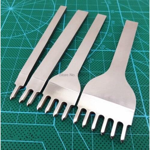 By dhl 100set practical 4mm Leather Craft Tools Hole Punches Stitching Punch Tool Hand Tool 1+2+4+6 Prong