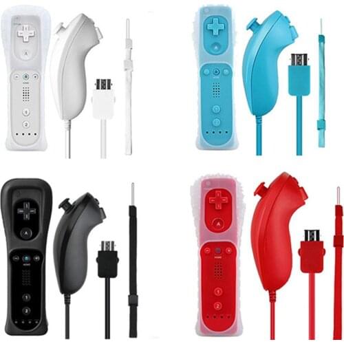For WIIU/WII Handle Straight + Curved Handle Right Handle Built-in Accelerator 2-in-1 Left Right Handle