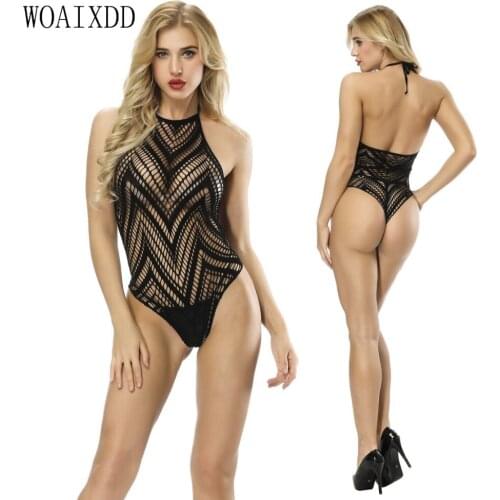 Hot Erotic Sexy Lingerie Pajamas Open Crotch Teddy For Women Lace Porno Babydoll Bandage Tie Bustier Deep V Underwear Costumes