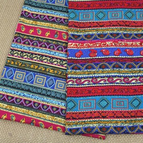 Cotton and linen India and Pakistan style color stripe for DIY handwork tablecloth curtain apprarel dress apron fabric textile