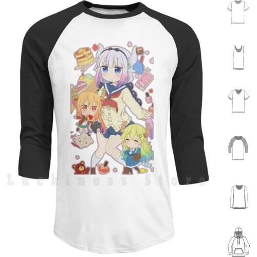 School Grills Hoodies Long Sleeve Kanna Lucoa Tohru Anime Manga Dragon Dragon Maid Miss Kobayashis Dragon Maid