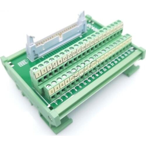 IDC40P IDC 40 Pin Male Terminal Block Breakout PLC Relay Terminals DIN Rail Mounting Adapter Connector