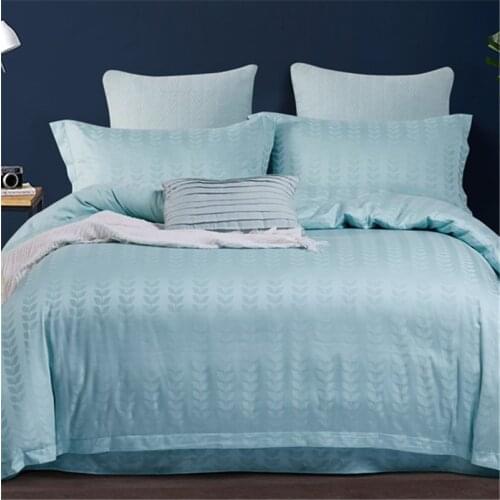 4pcs Bedding Set Flat Sheet Pillow case Duvet Cover Set Simple Style Tribute Silk-Look Solid Color Queen King Size Bed Home