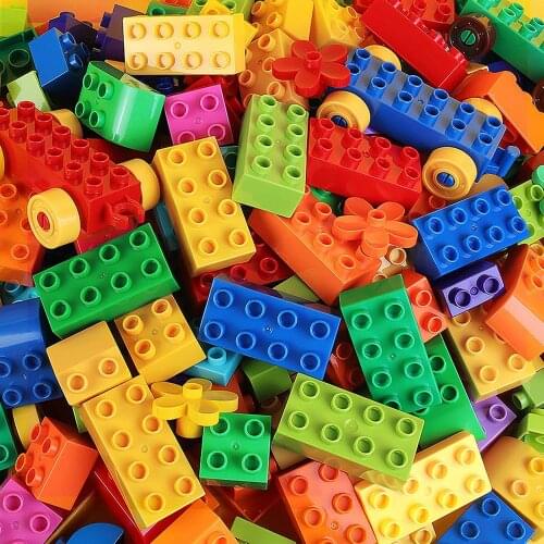 DIY Big Size Building Blocks Children Colorful Brick Bulk Bricks Base Plates Compatible With Duplo Block Kids Educational Toys