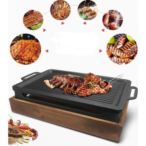 Korean non stick barbecue plate Japanese Korean barbecue plate steak plate alcohol barbecue oven commercial smokeless barbecue