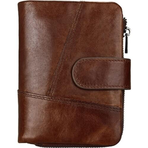 Genuine Leather Wallet Men Top Grain Cow Leather Purse Male Short Mens Leather Wallet
