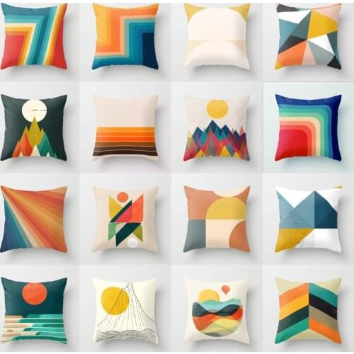 Creative Geometry Polyester Cushion Cover Modern Abstract Art Pillow Case Christmas Livingroom Sofa Bed Seats Decorative Pillows