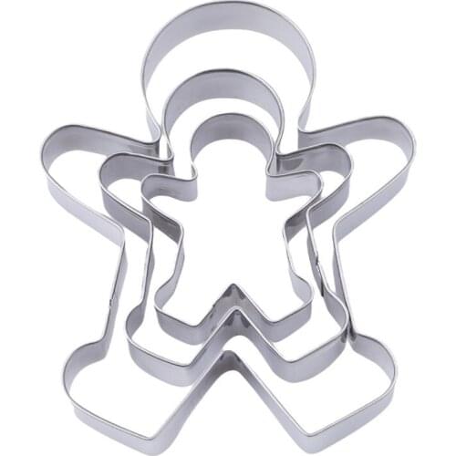 Creative Hot Sale Cookie Cutter Metal 3 Pcs Boy Girl Suit Stainless Steel Cookies Cutter Mold Cake Rice Molded Gingerbread Man