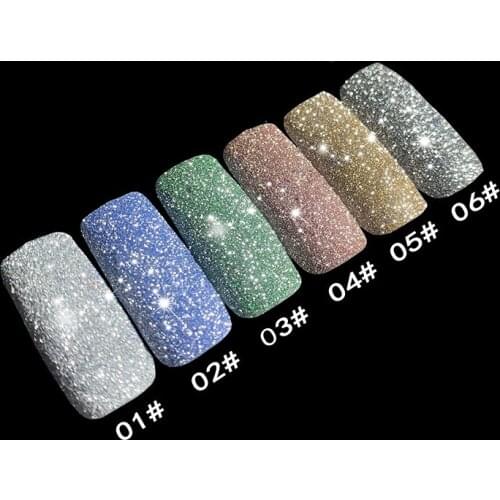 Nail Crystal Diamond Powder Rainbow Iridescent Glitter Shiny Pigment Micro Drill Nails Art Pigment Dust Manicure Glitter