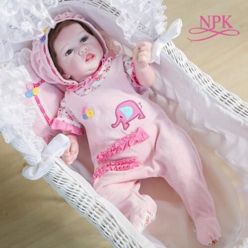 NPK 55CM Art Handmade doll full body soft silicone orsoft cloth body saskia hand detailed paiting,hand rooted hair