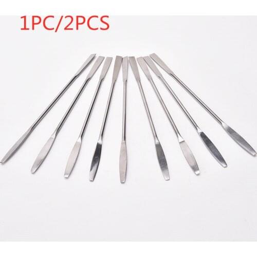 1PC/2PCS Stainless Cuticle Pusher Nail Art Stirring Polish Powder Blend Spatulas Tone Rods Manicure Remover Makeup Tools