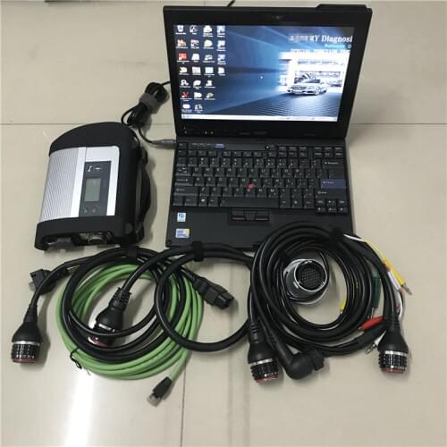 Mb star c4 ssd SD Connect compact 4 software v2020.12 with laptop x201t i7 ram 4g all cables full set ready to use for 12v 24v