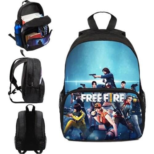 12/16 Inch Mini Bag 3D Printed Free Fire Garena Backpack Children Anime Bag Bookbag Kids Backpack Kindergarten Shooting Game