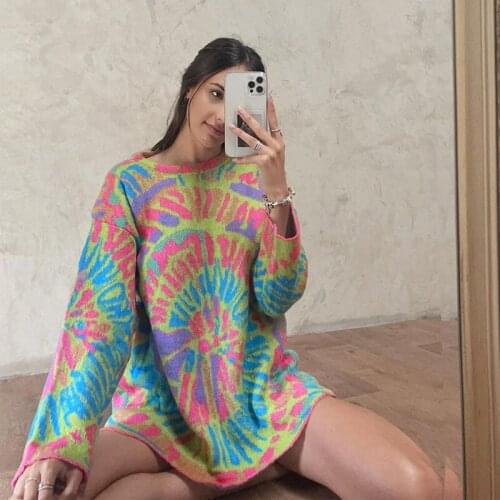 MosiMolly Sprint Mohair Sweater Jumper Pullovers Women New O neck Soft Jumpers Women Mulit Color Oversize Knitting Sweater