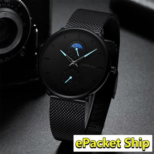 Crrju Watches Men 2019 Top Brand Luxury business Wristwatch men Stainless steel New Male Wrist Watch For Men Relogio Masculino