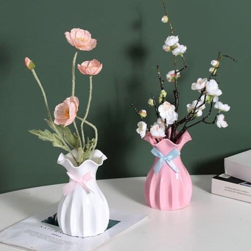 Shatterproof Flower Vase Plastic Flower Pot Flower Basket for Home Decoration Flower Arrangement Modern Style