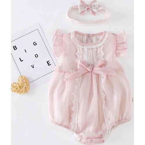 New 2021 Summer Baby Girl Sleeveless Lace Rompers Kids Baby Girl Jumpsuit Kids Baby Girl Rompers Newborn Clothes Clothes