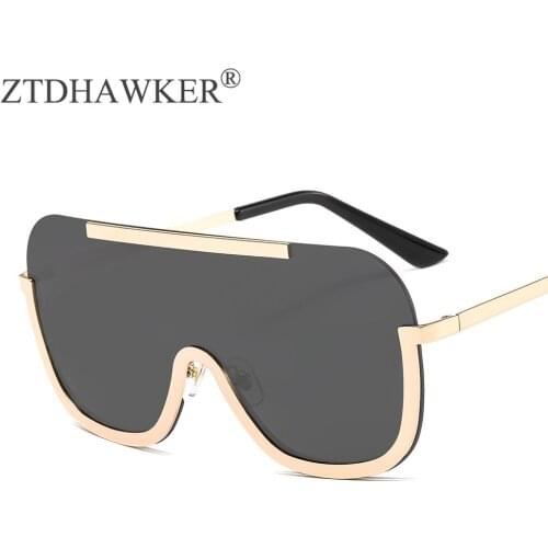 New Big Frame One-piece Metal Sunglasses Men and Women Fashion ISN Eyeglasses Ladies Glasses