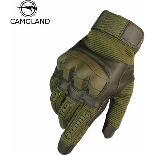 CAMOLAND Touch Screen Tactical Glove Men Rubber Hard Knuckle Full Finger Gloves Military Army Paintball Motorcycle Gloves