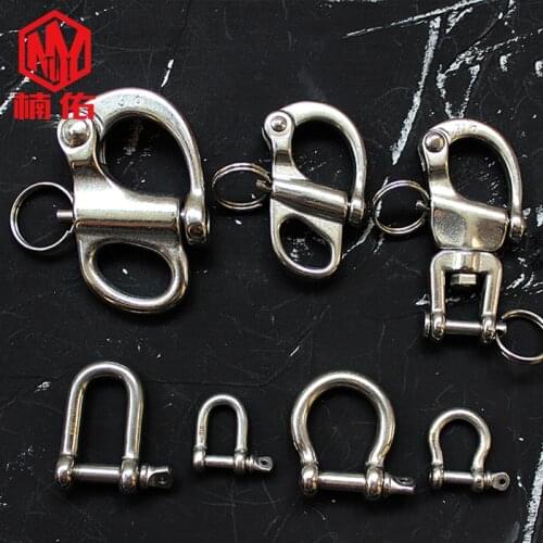 Stainless Steel Removable Keychain EDC Carabiner Hanging Quick Release Hanging Buckle Outdoor Portable Equipment