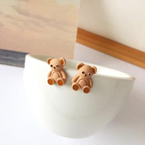 Cute Girls Beautiful Cartoon Fake Earrings Boho Bear Earrings