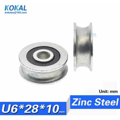 [U0628-10J]1pcs 626ZZ Ball Bearings V/U Groove Pulley Bearing Used In Rail Track Linear Motion System Ball Bearing Hardware 6X28
