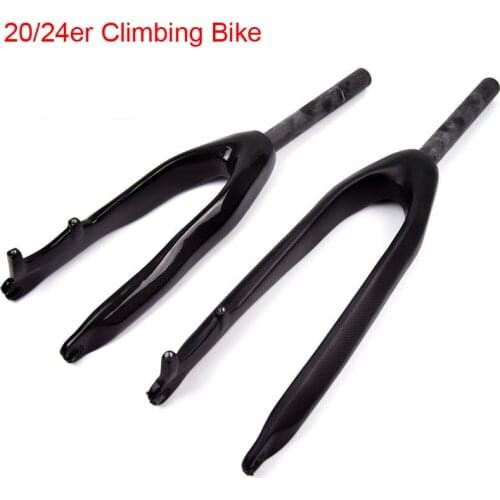 New arrival 20/24" inch Climbing Bike Trial 3K full carbon fibre bicycle front forks disc brake hard fork MTB 20/24er Free ship