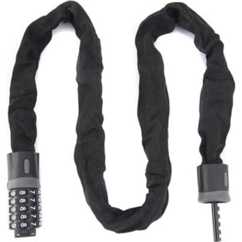 Bicycle Lock Road Bike MTB Chain Lock Anti-Theft Five-Digit Password Alloy Steel 120cm Lock Cycling Bold Lock