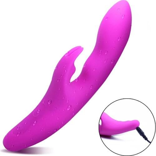 Waterproof USB Rechargeable Rabbit Clitoris Stimulator G Spot Vibrator Electric AV Vaginal Massage Vibrators Sex Toys For Woman