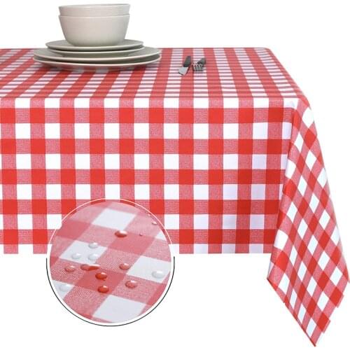 Waterproof & Oilproof Table Cloth Rectangular Vinyl+Flannel Tablecloth Easy to Clean Table Cover Coffee Table for Living Room