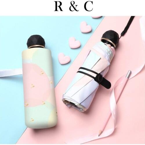 Pocket Mini Small Umbrella Women Sun Windproof Folding Umbrella Rain Portable Sun Parasol UV Compact Gift Ideas Parapluie Y6S