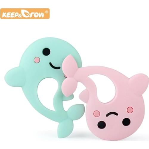 Keep&Grow 1pc Dolphin Silicone Baby Teether rodent Baby Teething Toy Chewable Animal Shape Baby Products Nursing Gift Accessorie