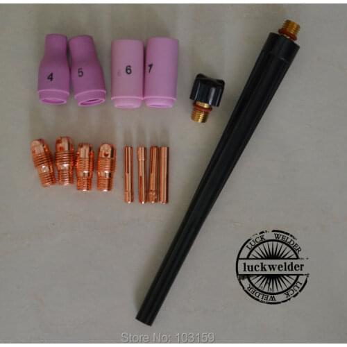 14pcs Tig Welding Torch Consumables Collet Alumina Cup WP-9 20 25 TIG Series