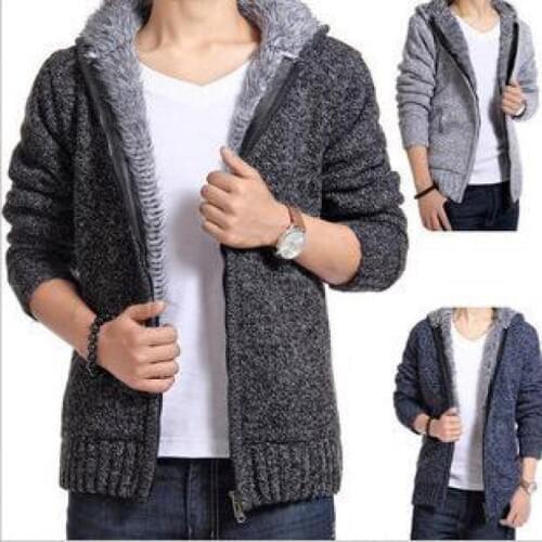 2020 New Winter Coat Hooded Mens Sweater Explosion Models With Cashmere Cardigan M-XXL Size Free Shipping
