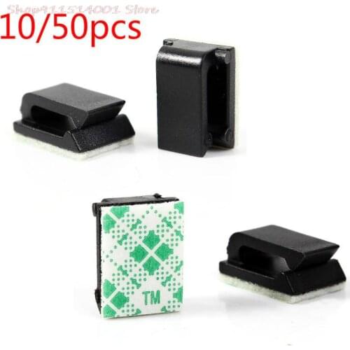 10/50pcs Self Adhesive Adjustable Fixed Screw Mount Base Bracket Holder Wire Management Harness Clamp Cable Clip