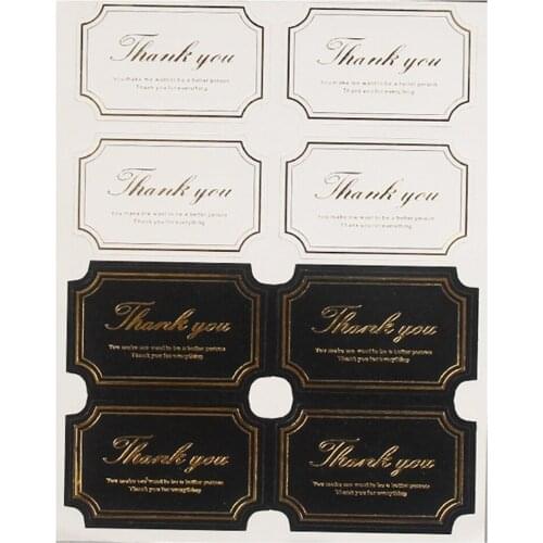 40-80pcs Rectangle Thank You Paper Color Stickers Decoration Labels Seal Scrapbook DIY Gift Cookie Cake Candy Bag