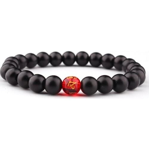 8mm black Punk multicolor Agate Chakra Healing Reiki Buddha Yoga Bracelet elastic adjustable Volcanic Stone Bangles tyg24