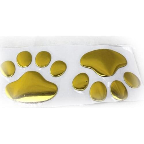Car Sticker 3D Dog Bear Footprints Sgaoe Chrome Badge Emblem Car Sticker Decal Car Styling Accessories