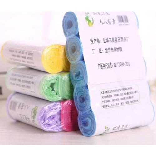 Household Garbage Bag Cleaning Necessities 5 Rolls Disposable Home Office Waste Trash Rubbish Pouch Garbage Bags for Kitchen