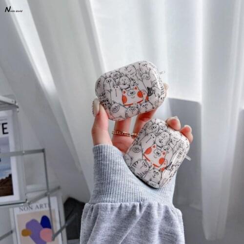 For Airpods Pro Headset Case Cute Cartoon Anime Funny Cat Wireless Bluetooth Earphone Cases For Apple Air Pods 3 2 1 Cover