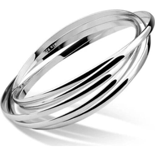 Hot 925 Sterling Silver Five Circle Bracelets Bangle For Women Fashion Fine Jewelry Women Bangles Charms Accessories