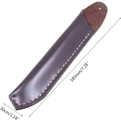 C90C Exquisite Vintage Leather Fountain Pen Sleeve Holder Retro Pen Pouch Eco-friendly Wear-resistant Gift for Women Men