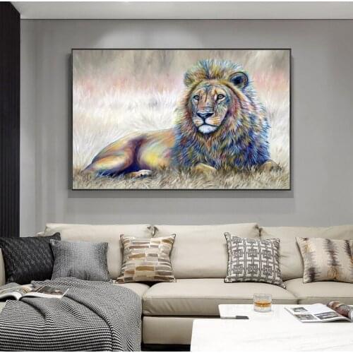 Lion King Art Canvas Painting on The Wall African Wild Animal Poster and Print Modern Wall Art Picture for Living Room Decor