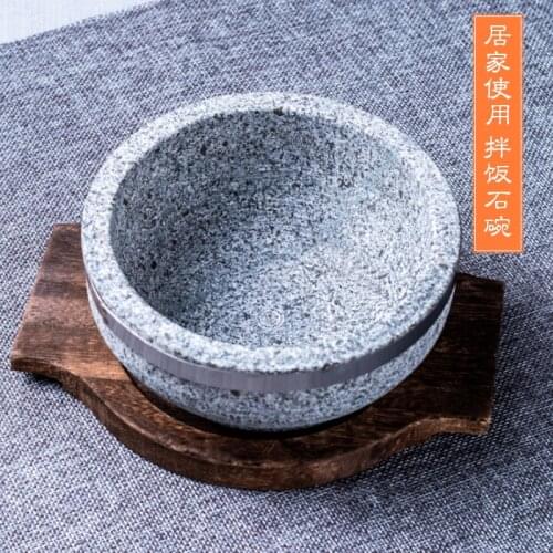 Natural Stone Pot Bowl Rice Dressing Plate Korean Commercial Barbecue Clay Rough Thickened Household Casserole Cooking Pot