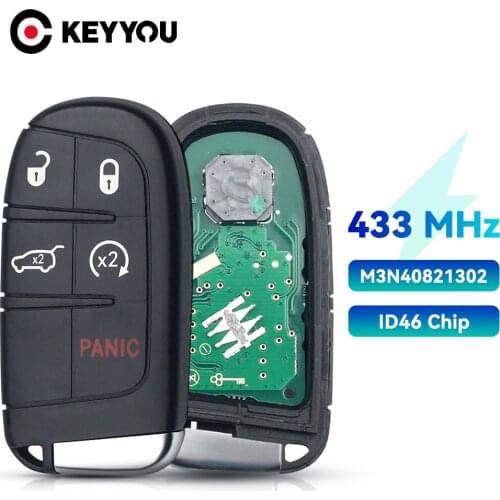 KEYYOU Smart Key Shell 2/3/4/5 Buttons Replacement Auto Car Remote Key Fob M3N40821302 433MHz For Jeep Grand Cherokee 2013-2018