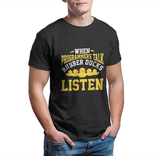 Computer Science Programmer Developer Rubber Duck T-Shirt Funny Cute Kawaii Round Collar Plus Size Clothing 13215
