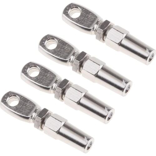 MagiDeal 4x 3mm Wire Cable Rope Eye Rigging Terminal Swageless DIY Fittings