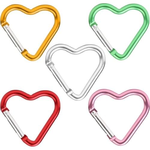 Aluminum Alloy Hanging Buckles Shaped Safe Heart Buckle Carabiner Multi-color Outdoor Color Small Heart Type