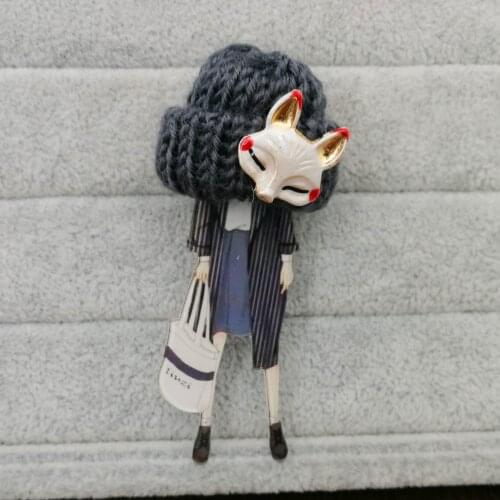 Cute Acrylic Pins and Brooches for Women Enamel Fox Animal Pin Badges on Backpack Accessories Fashion Jewelry Gifts for Girls